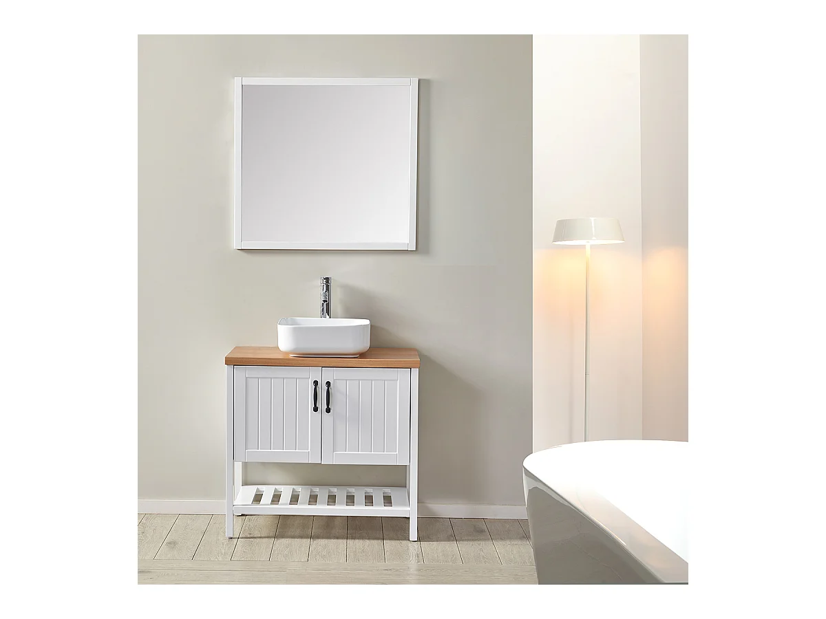 Ensemble de salle de bain blanc 80 cm