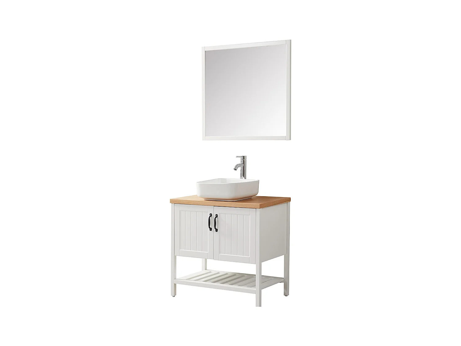 Ensemble de salle de bain blanc 80 cm