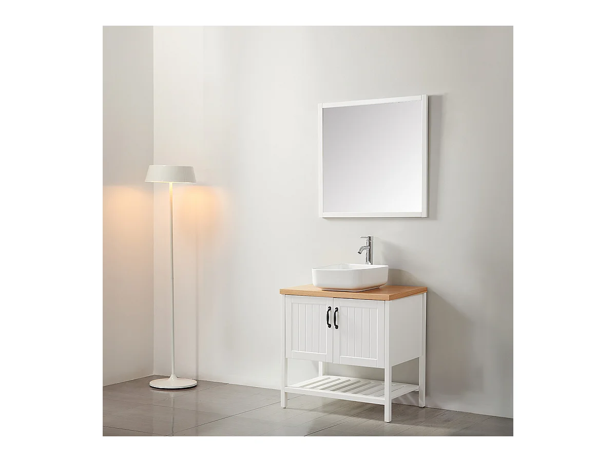Ensemble de salle de bain blanc 80 cm
