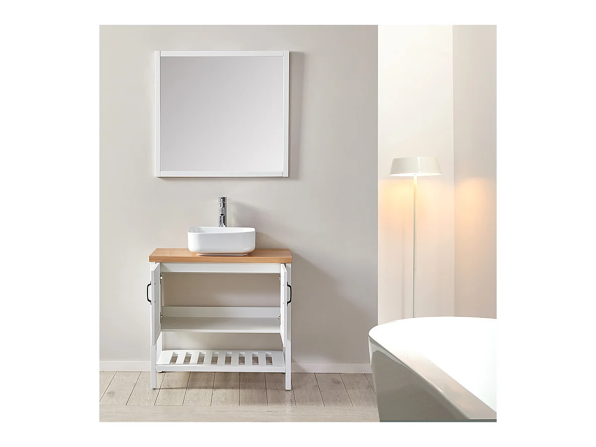 Ensemble de salle de bain blanc 80 cm