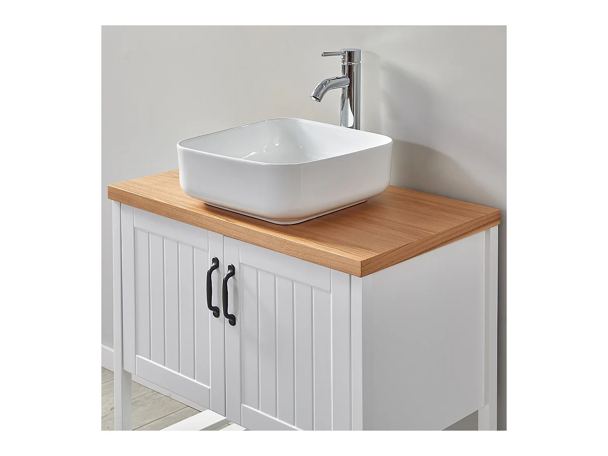 Ensemble de salle de bain blanc 80 cm