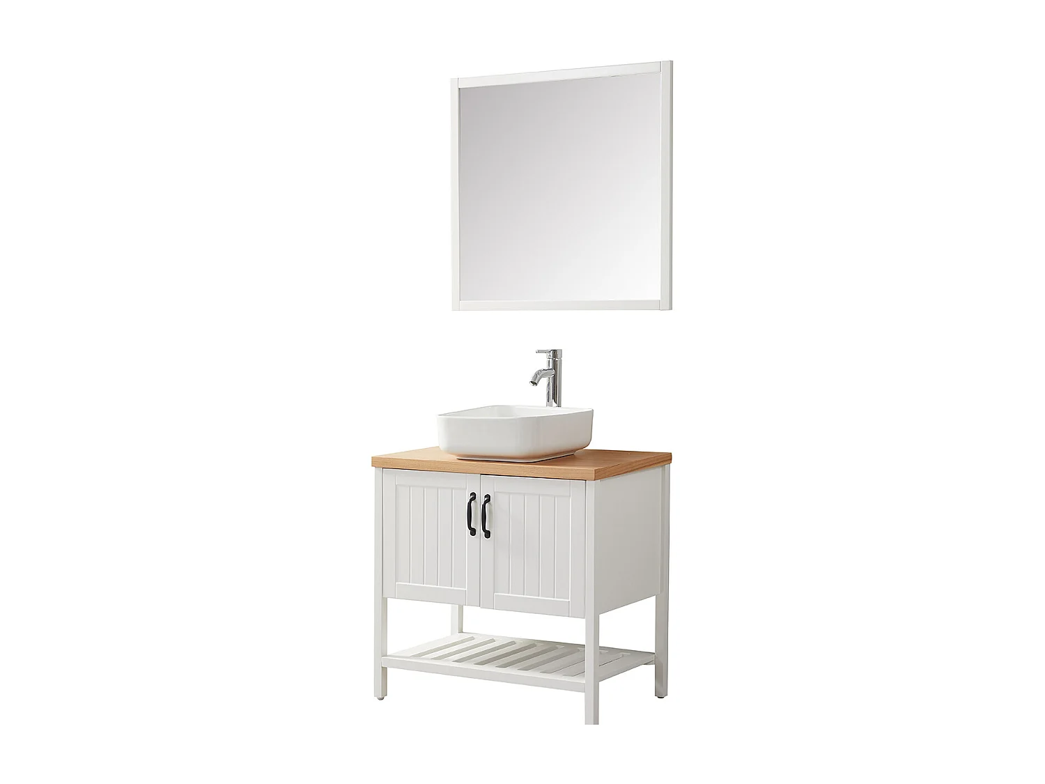 Ensemble de salle de bain blanc 80 cm