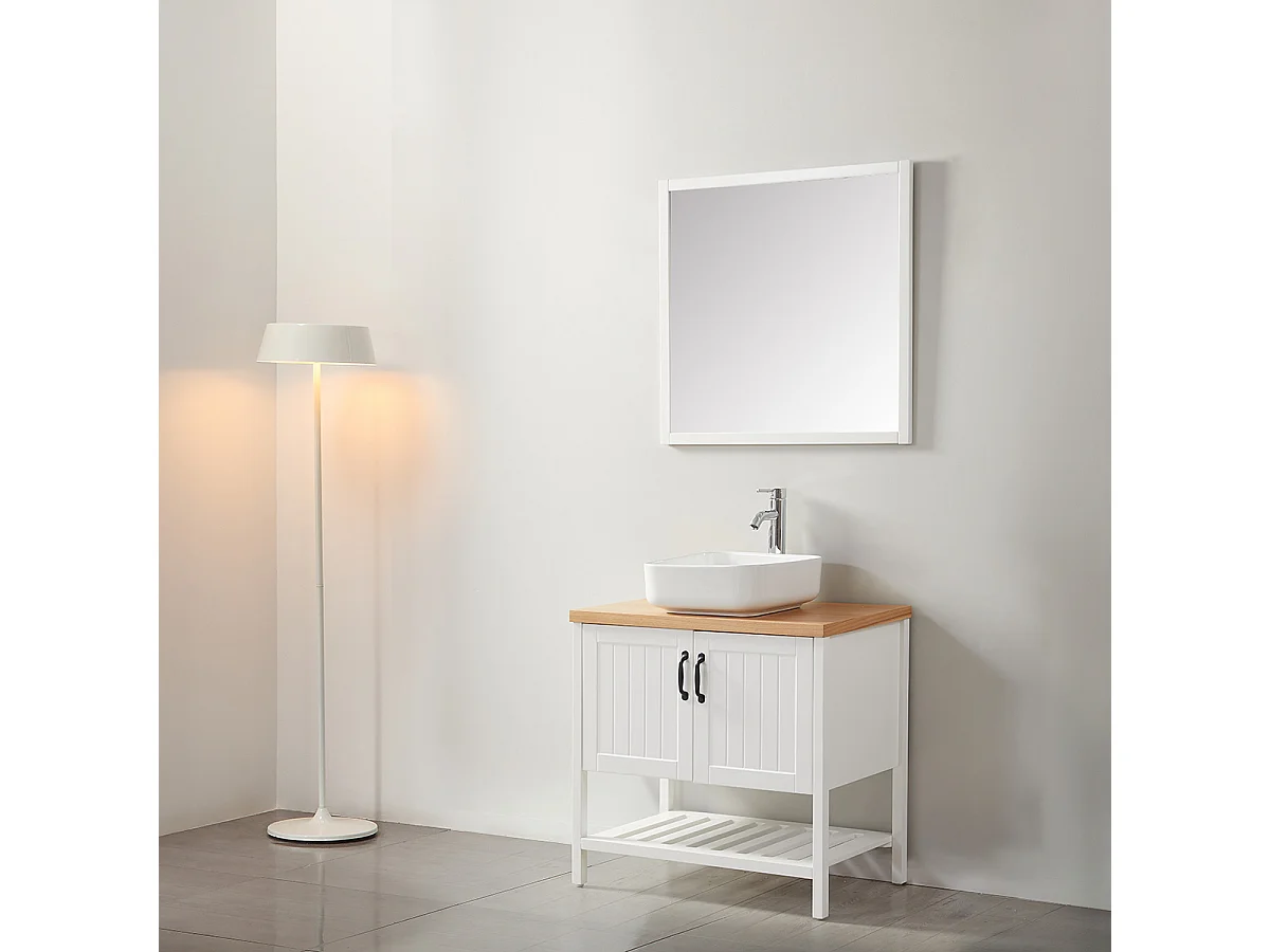 Ensemble de salle de bain blanc 80 cm