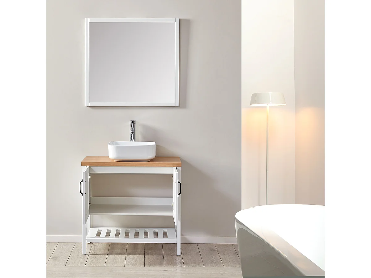 Ensemble de salle de bain blanc 80 cm