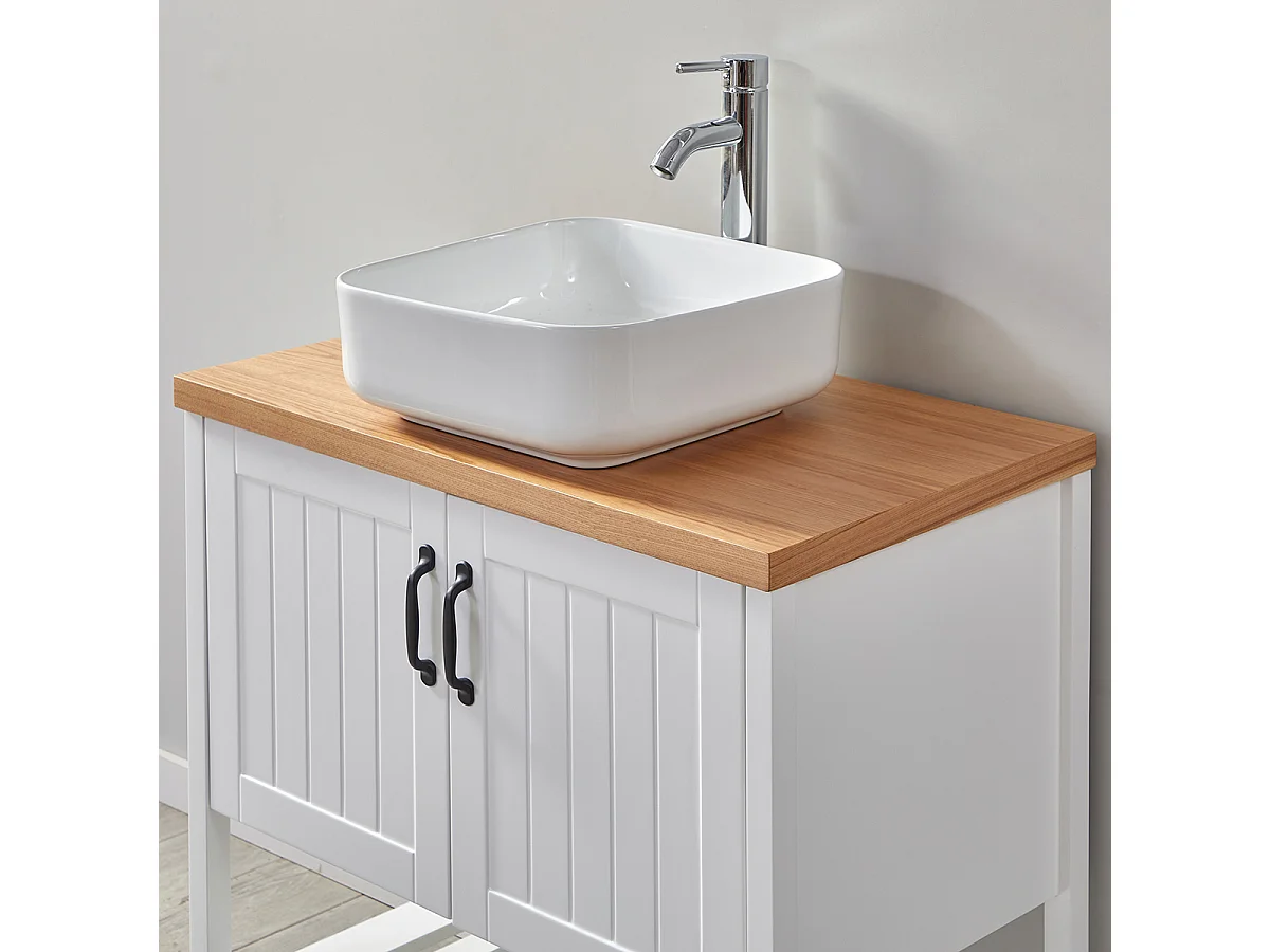 Ensemble de salle de bain blanc 80 cm