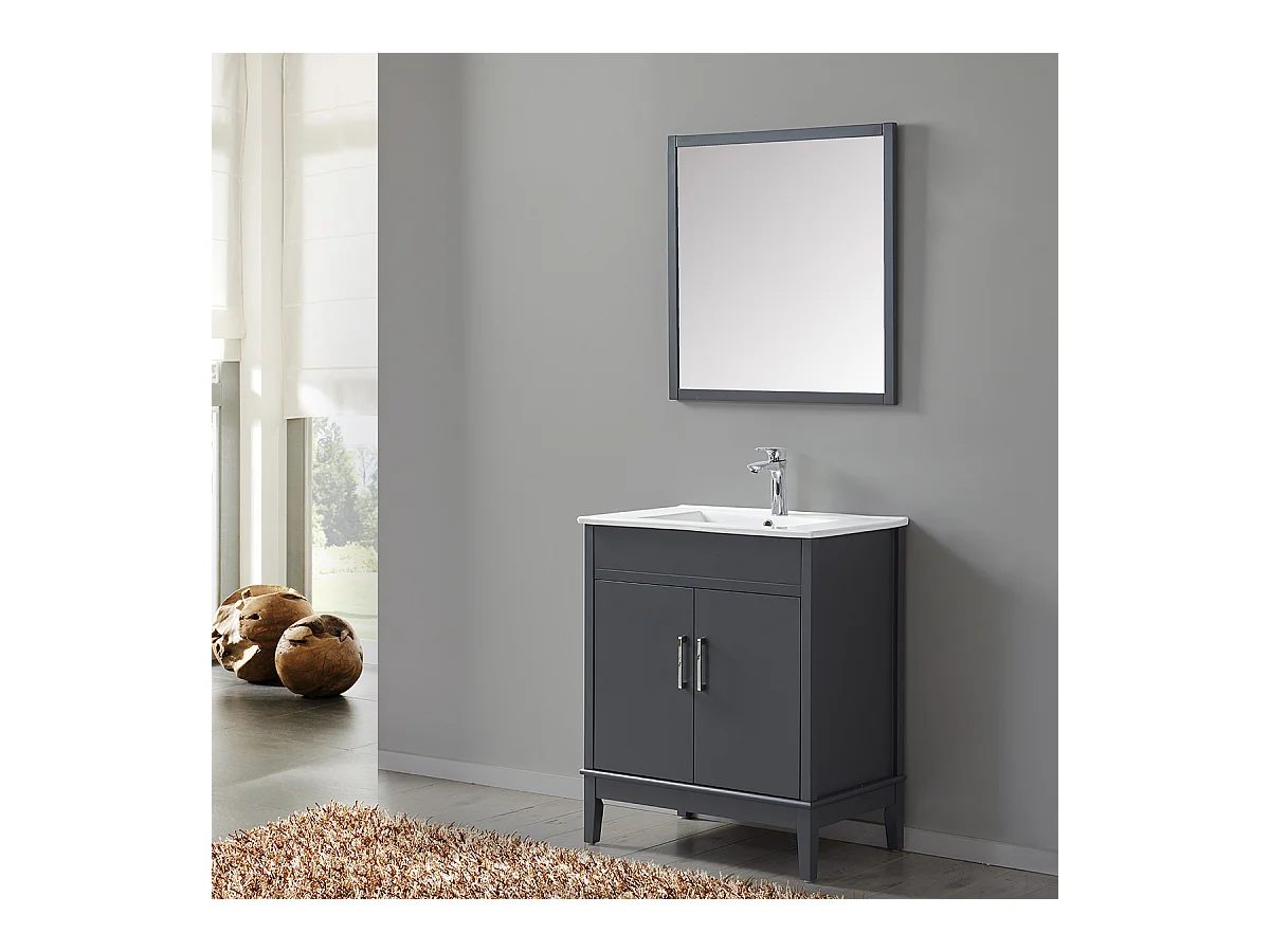 Ensemble de salle de bain gris 75 cm