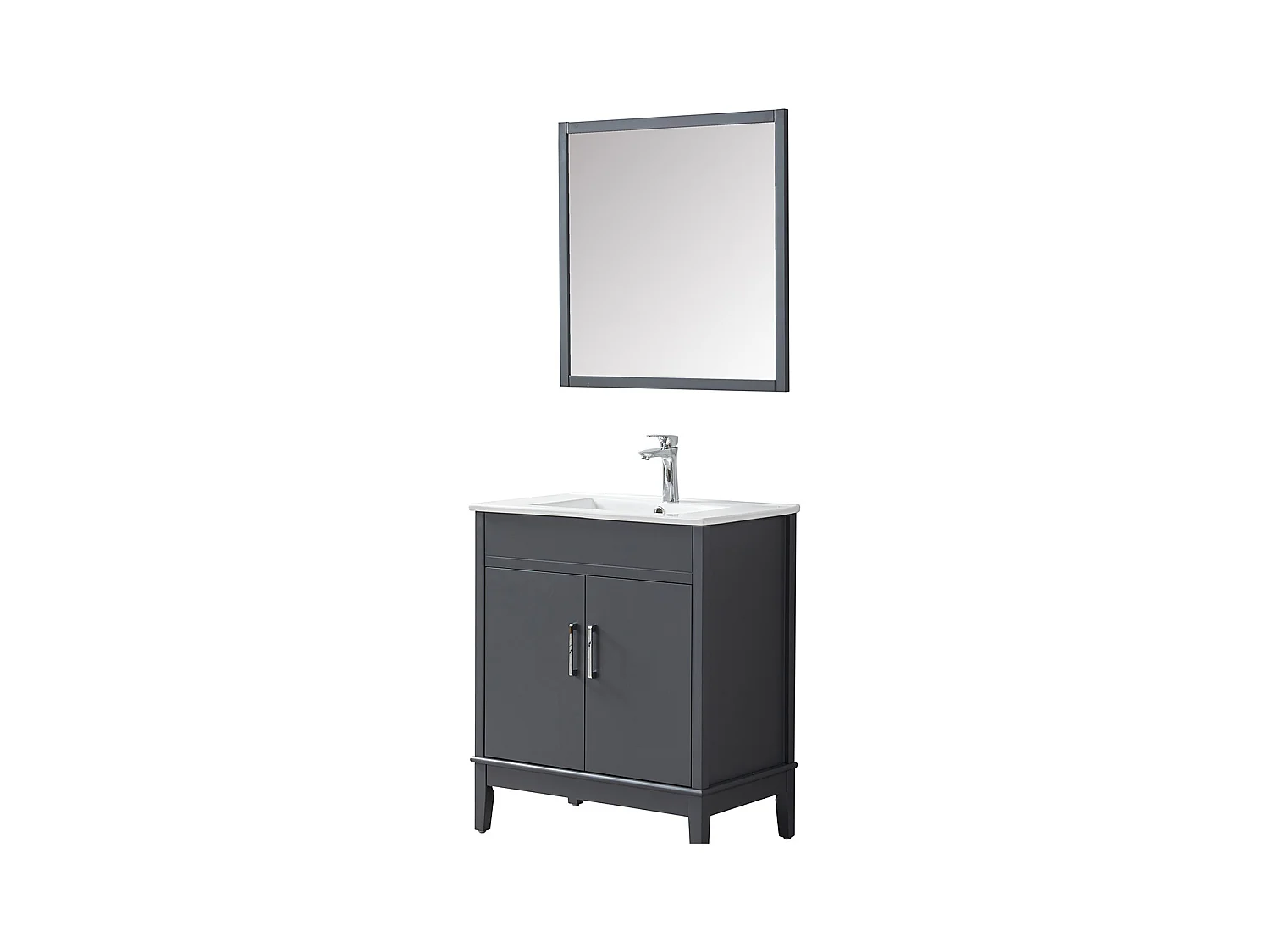 Ensemble de salle de bain gris 75 cm