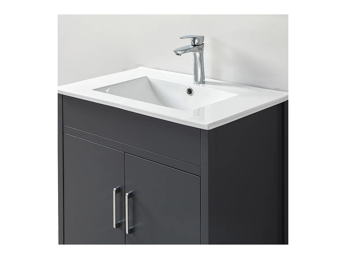 Ensemble de salle de bain gris 75 cm