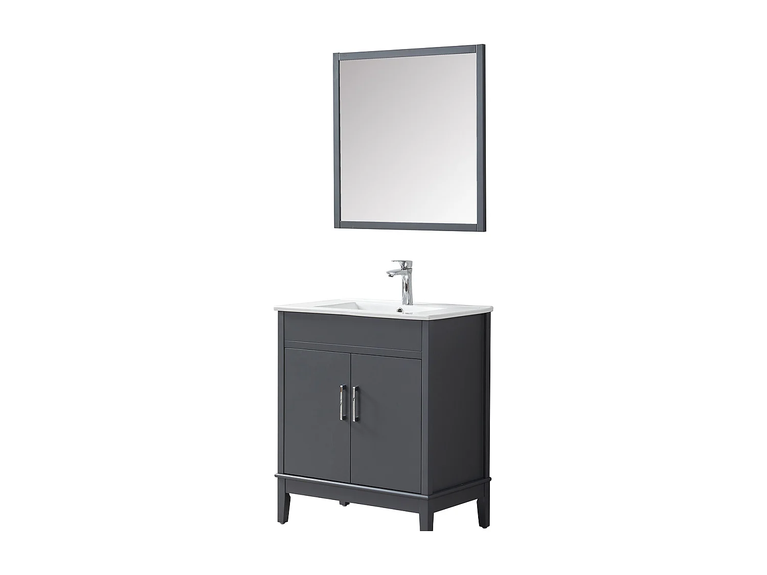 Ensemble de salle de bain gris 75 cm