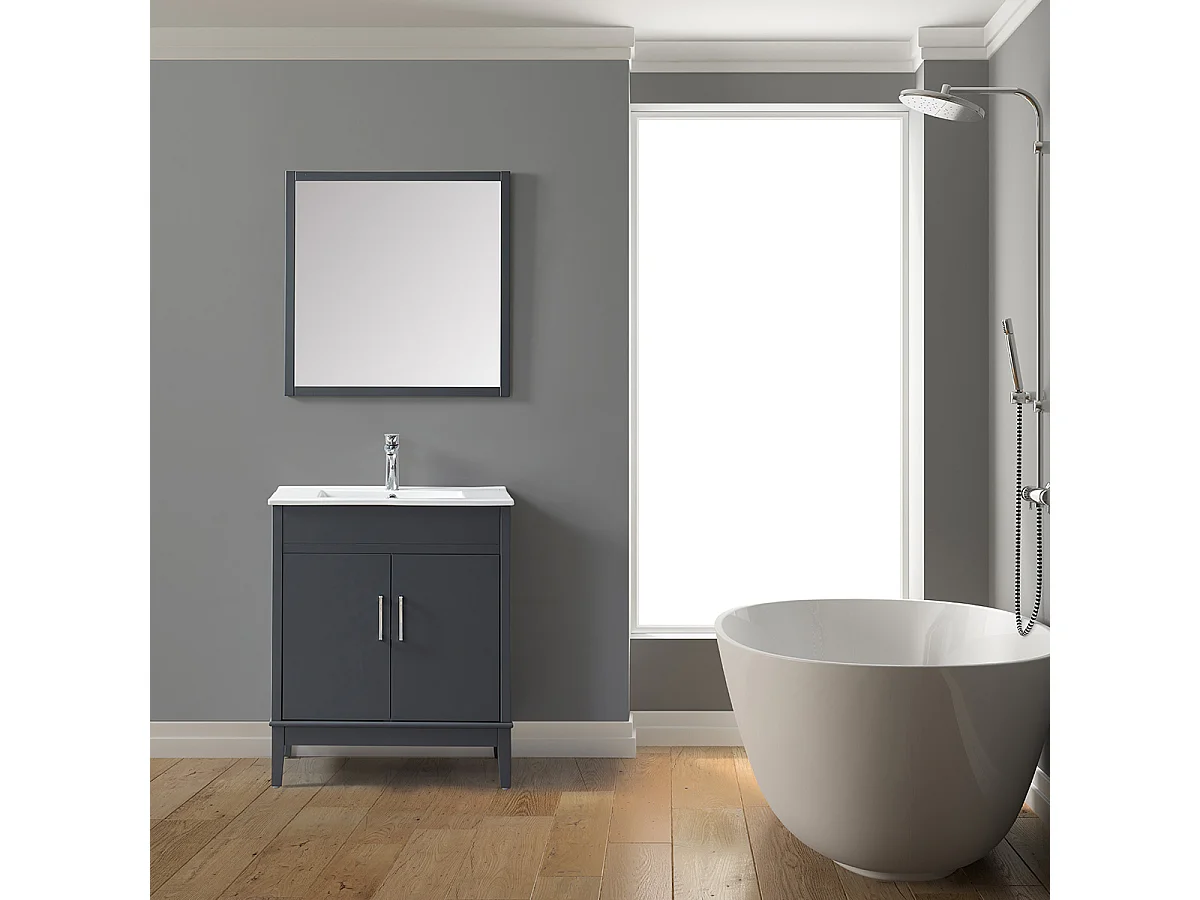 Ensemble de salle de bain gris 75 cm