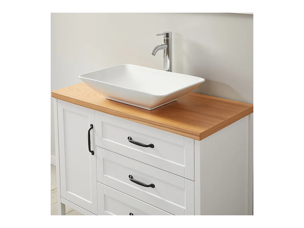 Ensemble de salle de bain blanc 100 cm