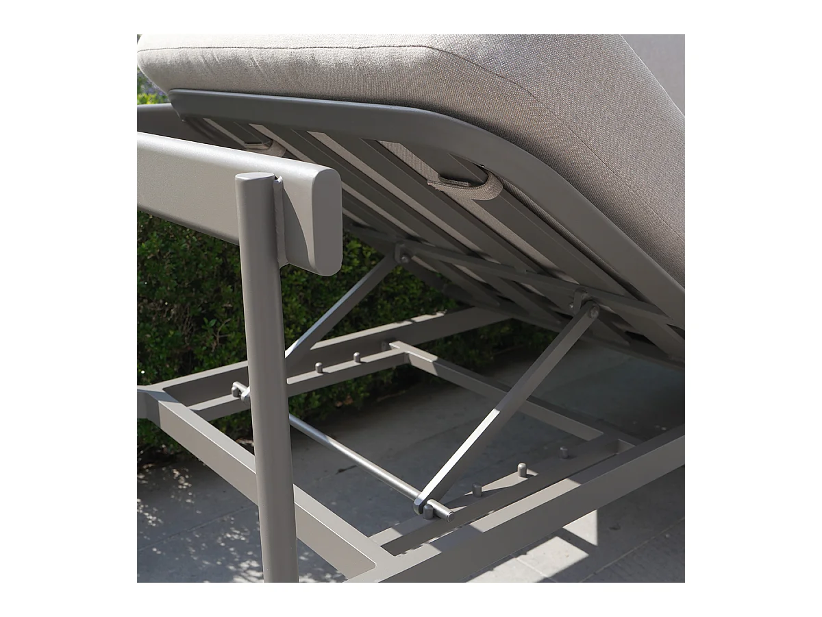 Salon de jardin 6 places modulable en aluminium Taupe SAHARA