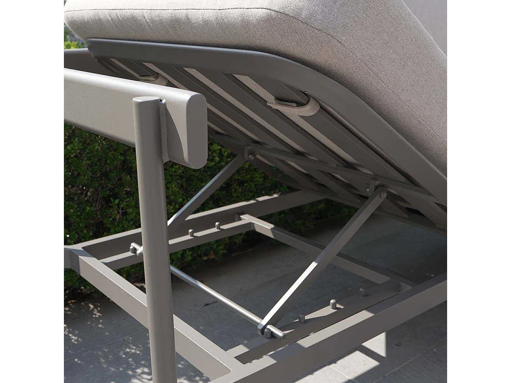 Salon de jardin 6 places modulable en aluminium Taupe SAHARA