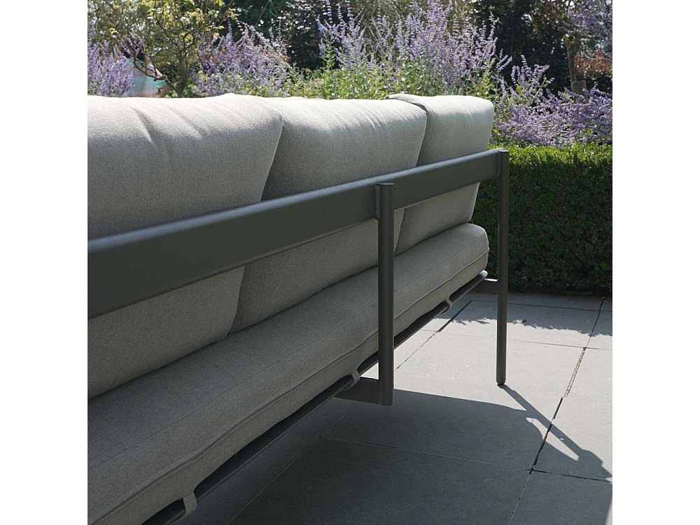 Salon de jardin bas aluminium 6 places modulable taupe SAHARA