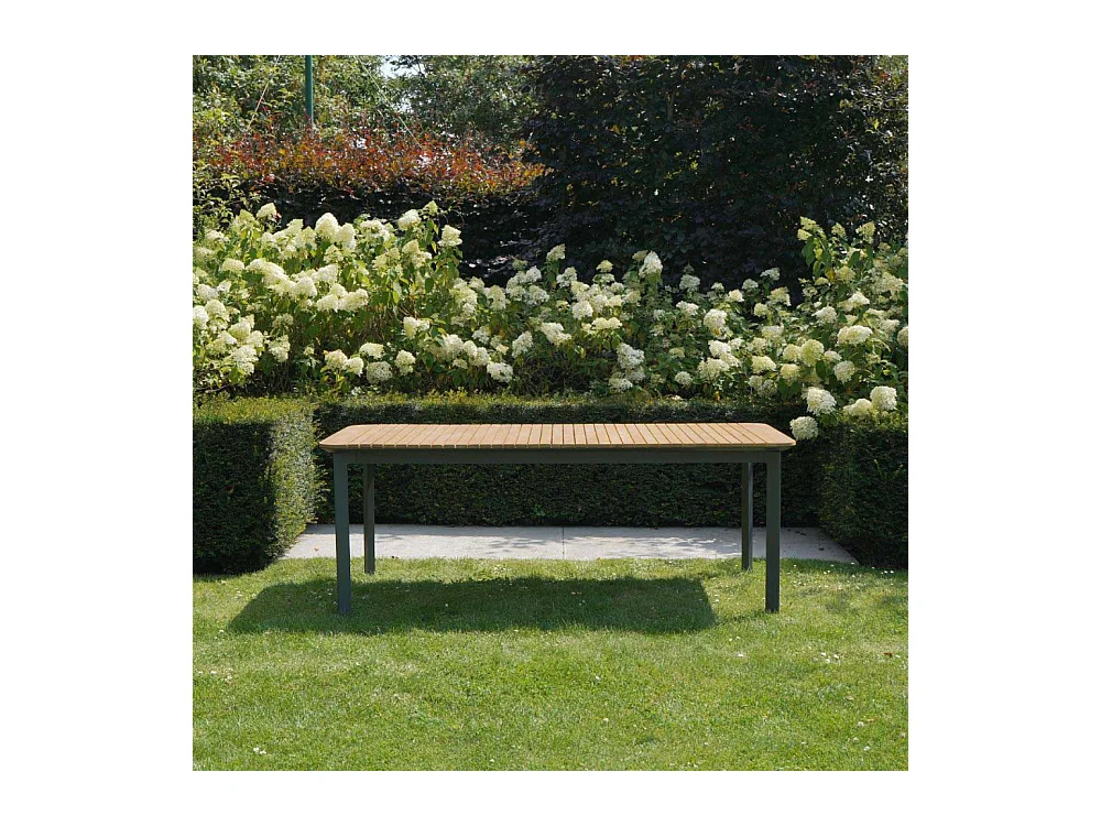 Table 6/8 places en teck massif et aluminium Anthracite PIANA