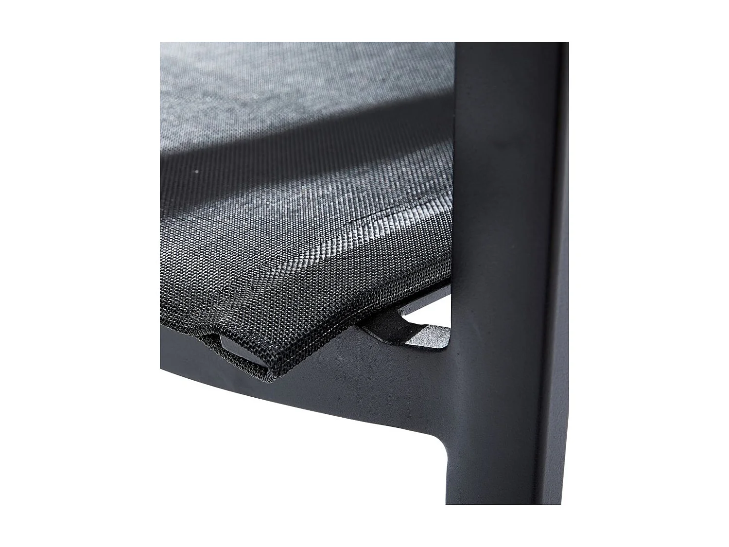 Ensemble IBIZA 6/8p en aluminium gris/noir et 6 fauteuils en textilène