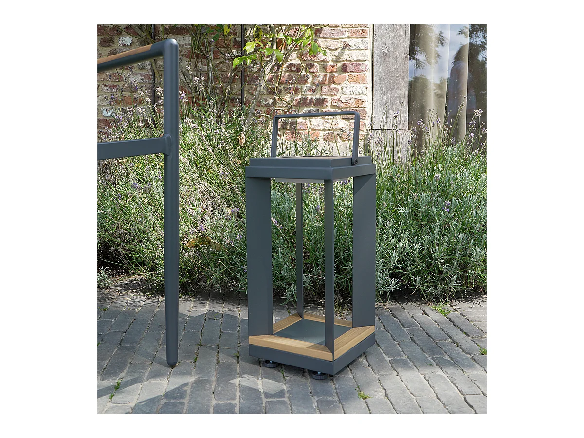 Lampe solaire LED en aluminium Anthracite PIANA