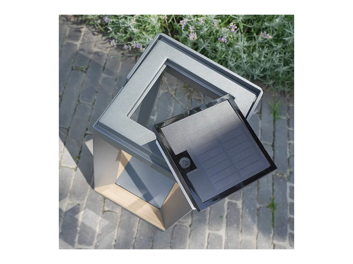 Lampe solaire LED en aluminium Anthracite PIANA