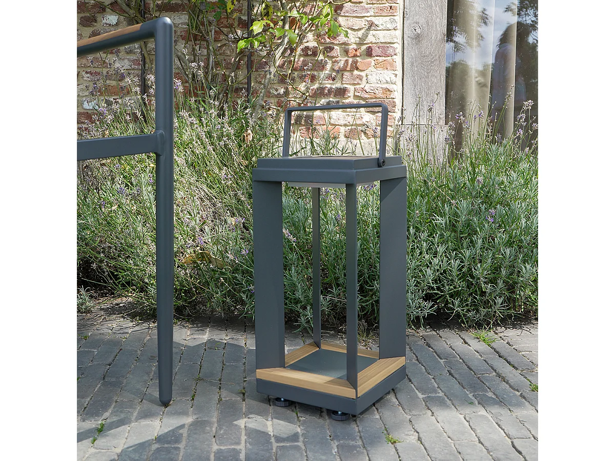 Lampe solaire LED en aluminium Anthracite PIANA