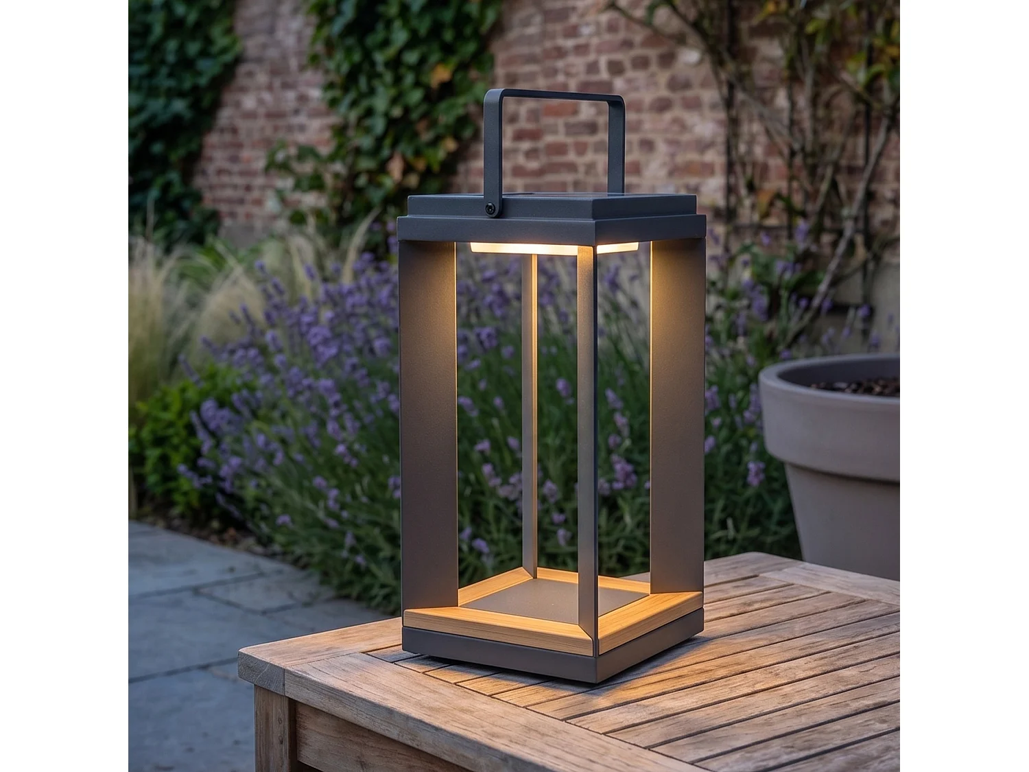 Lampe solaire LED en aluminium Anthracite PIANA