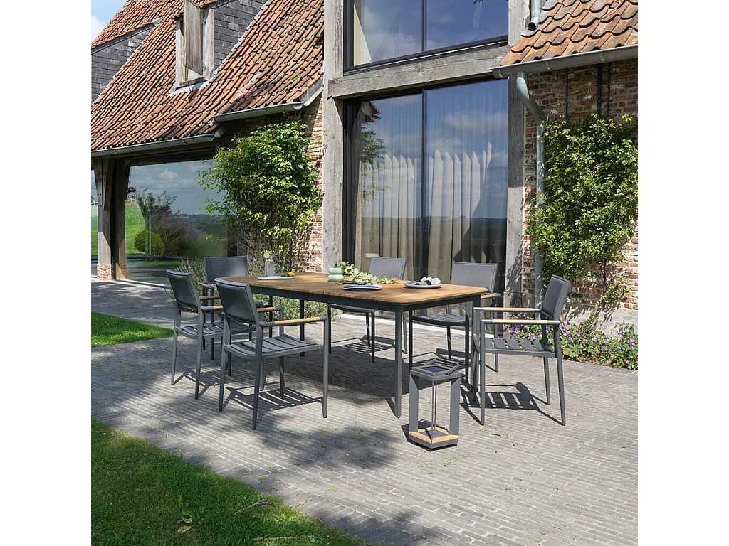Lampe solaire de jardin en aluminium LED anthracite PIANA