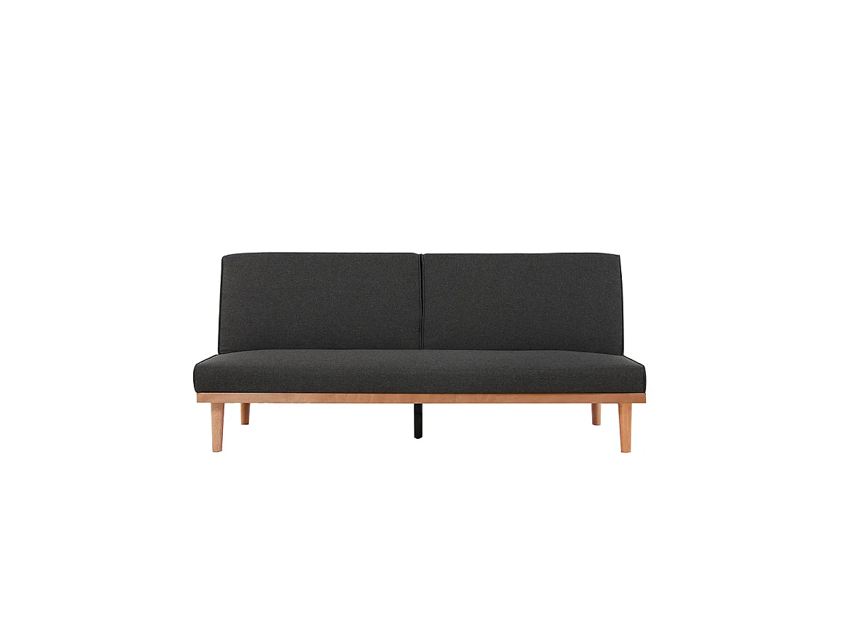 Canapé convertible clic-clac 3 places en tissu gris anthracite ELY