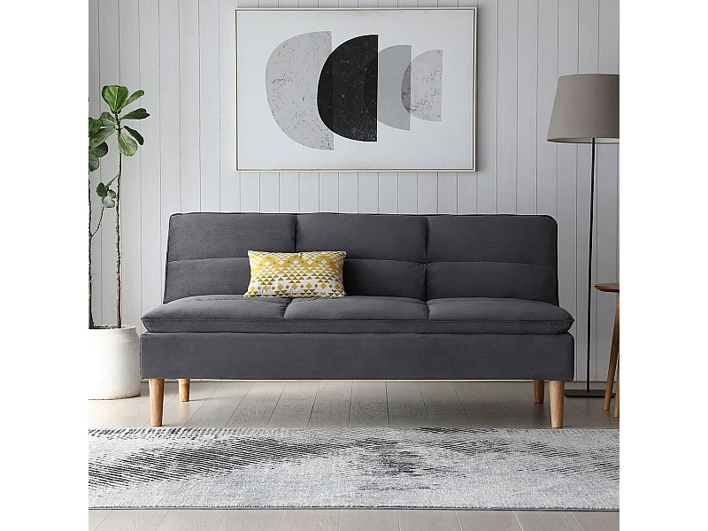 Canapé convertible anthracite LEEDS