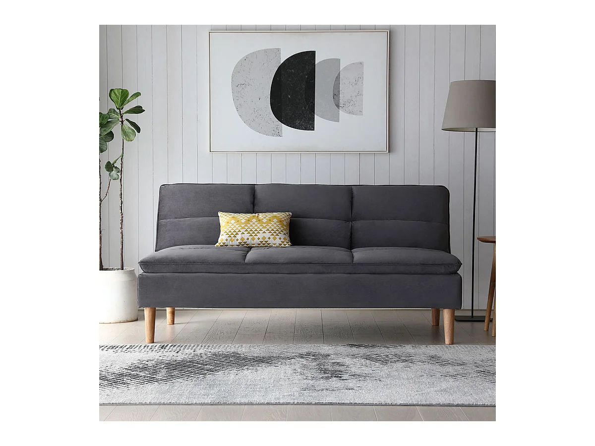 Canapé convertible anthracite LEEDS