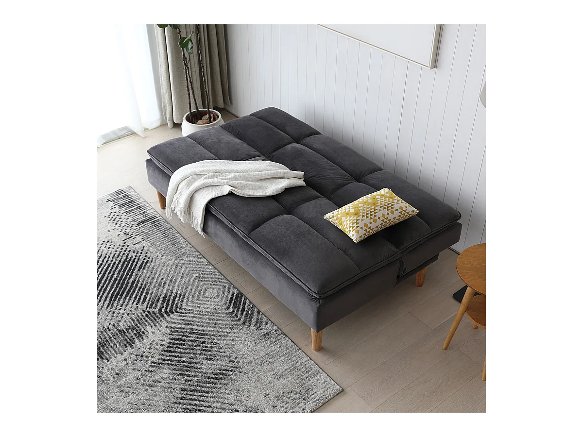 Canapé convertible anthracite LEEDS