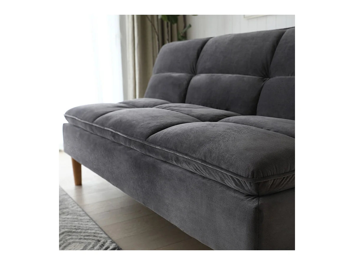 Canapé convertible anthracite LEEDS