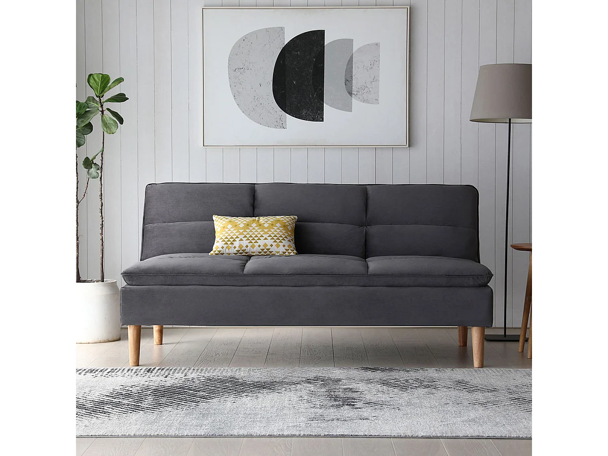 Canapé convertible anthracite LEEDS