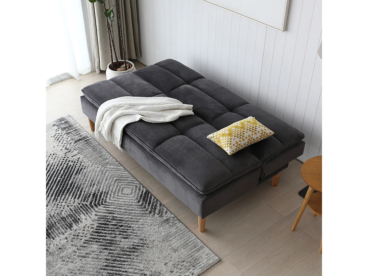 Canapé convertible anthracite LEEDS