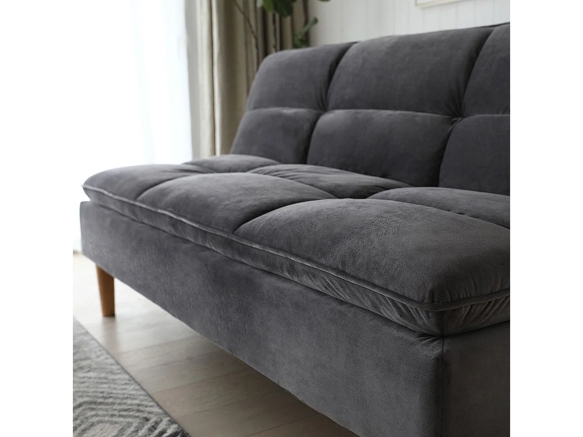 Canapé convertible anthracite LEEDS