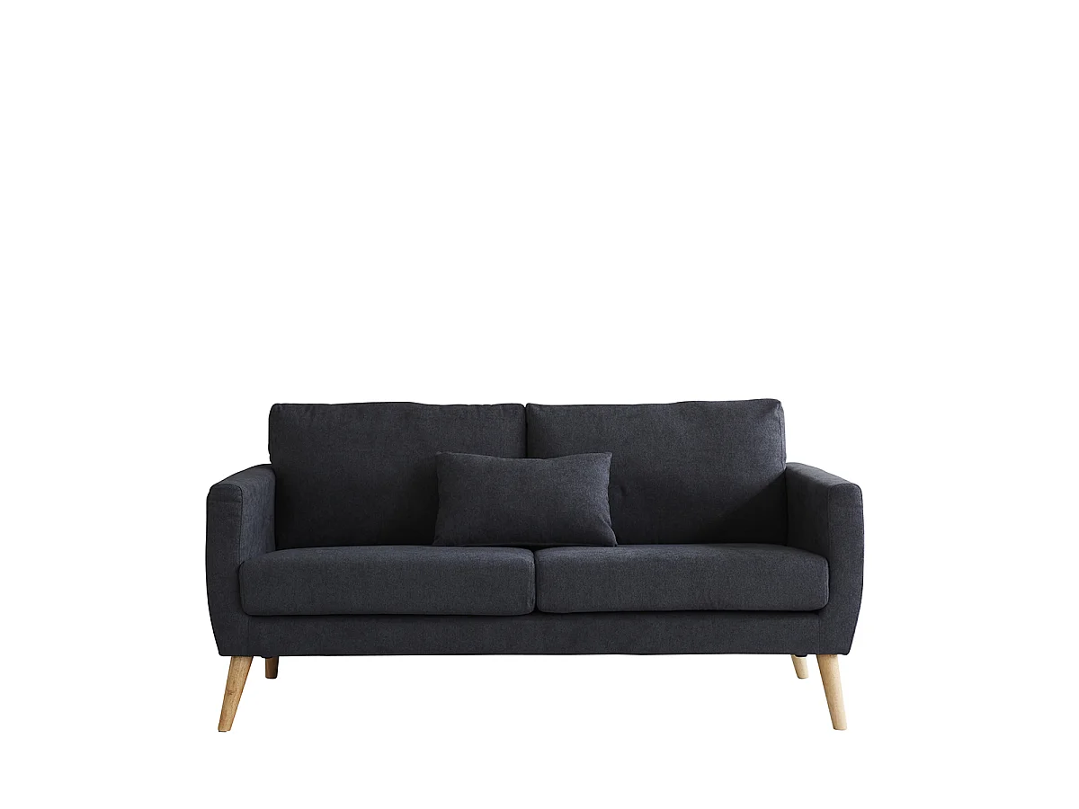 Canapé 3 places en tissu gris anthracite MORA