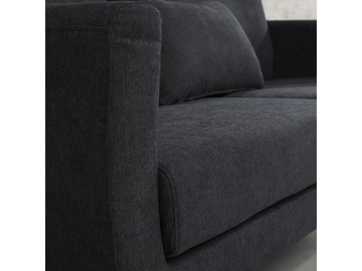 Canapé 3 places en tissu gris anthracite MORA