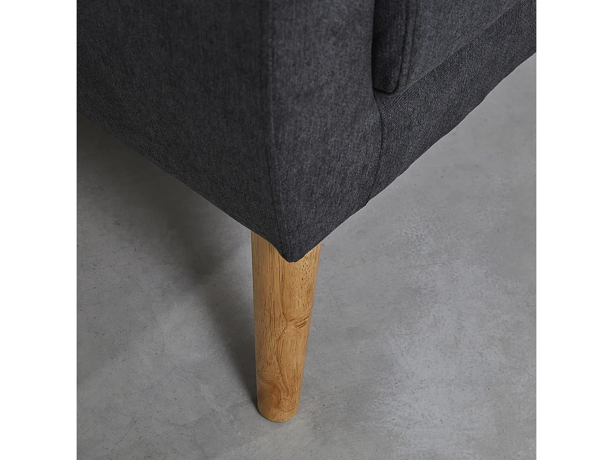 Canapé 3 places en tissu gris anthracite MORA