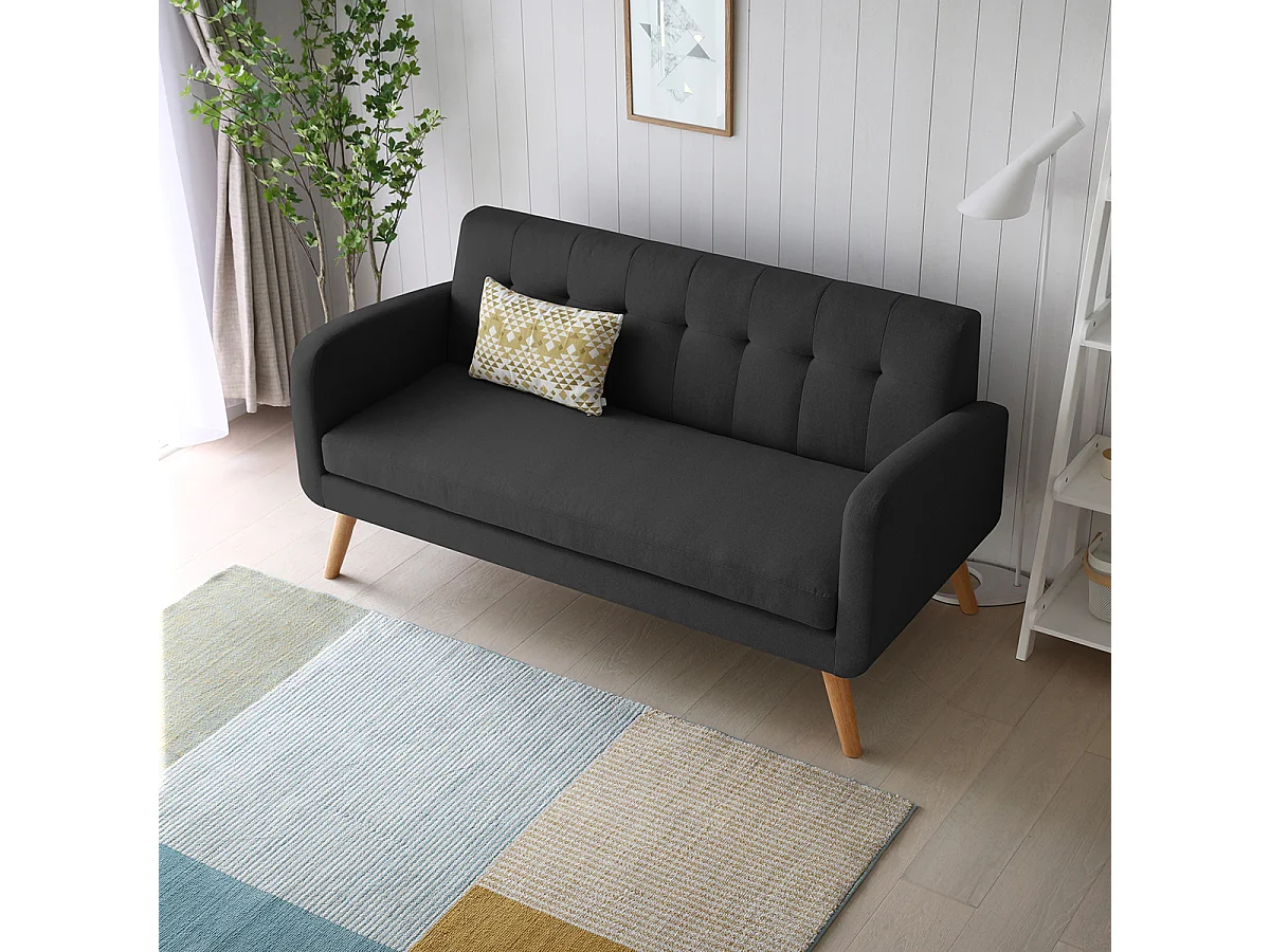 Canapé 3 places en tissu gris anthracite MALMO
