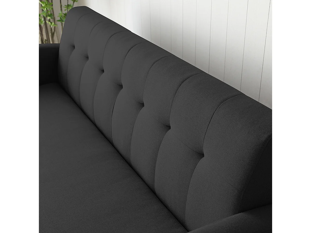 Canapé 3 places en tissu gris anthracite MALMO