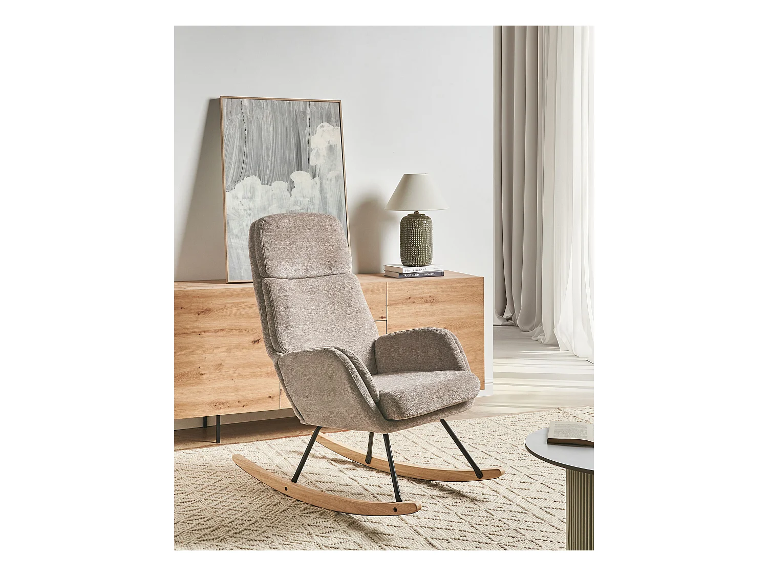 Fauteuil à bascule KVELIA Tissu Taupe