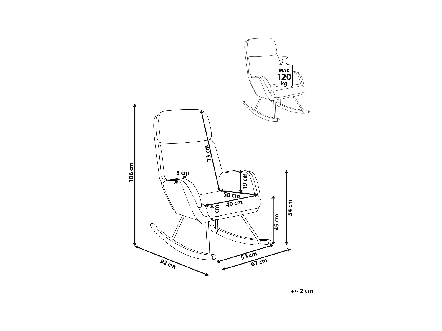 Fauteuil à bascule KVELIA Tissu Taupe