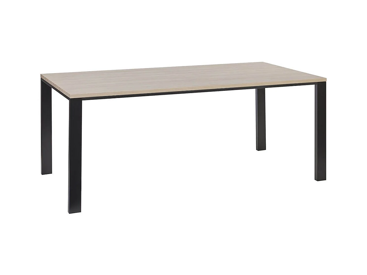 Table repas 230cm plateau aspect bois finition Urban Oak pieds métal noir - BRIDGE