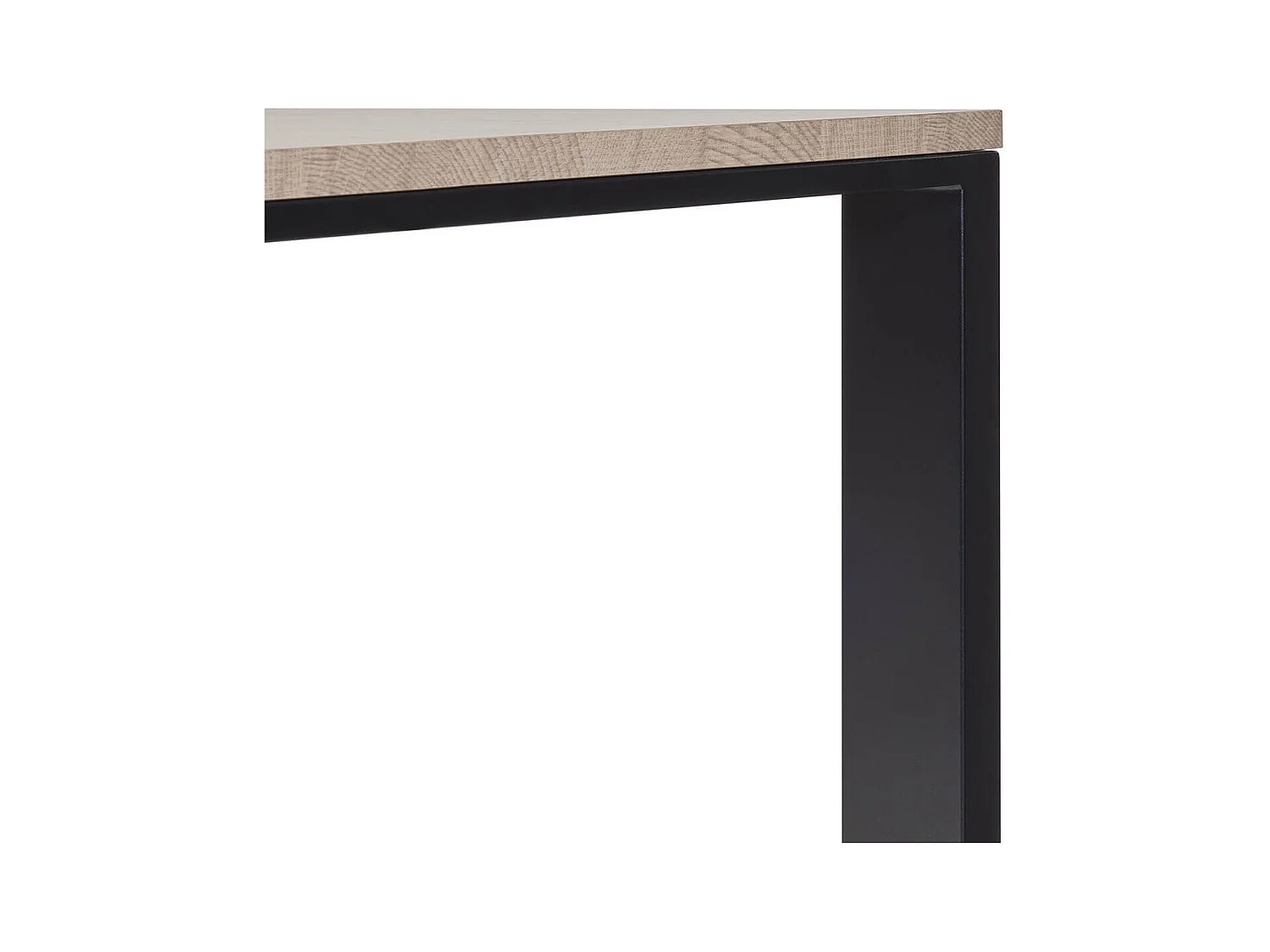 Table repas 230cm plateau aspect bois finition Urban Oak pieds métal noir - BRIDGE