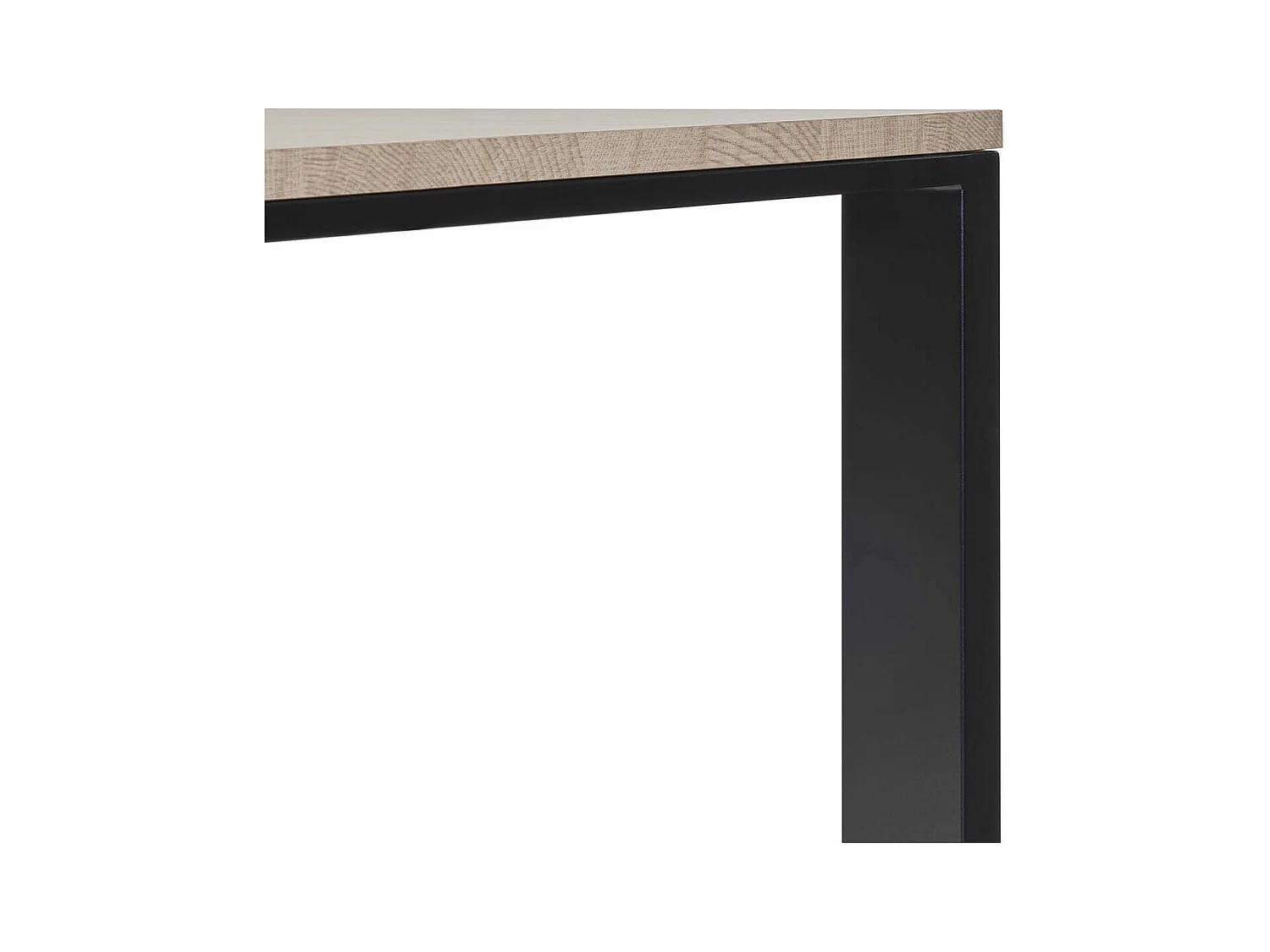 Table repas 200cm plateau aspect bois finition Urban Oak pieds métal noir - BRIDGE