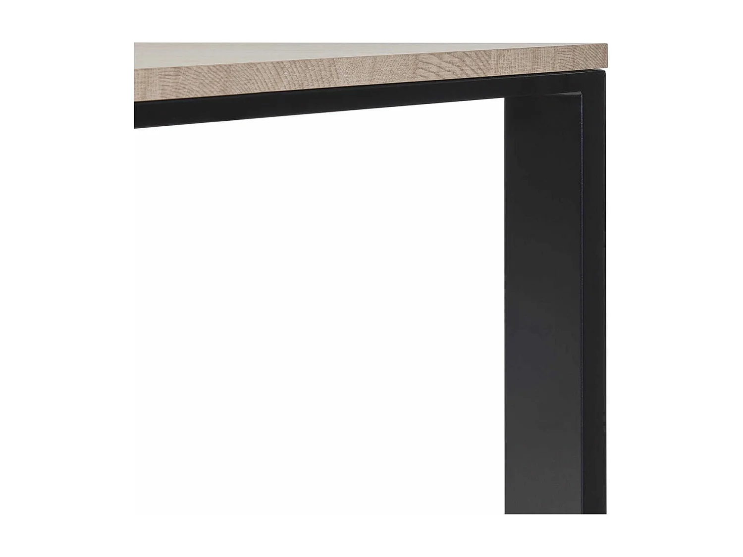 Table repas 170cm plateau aspect bois finition Urban Oak pieds métal noir - BRIDGE