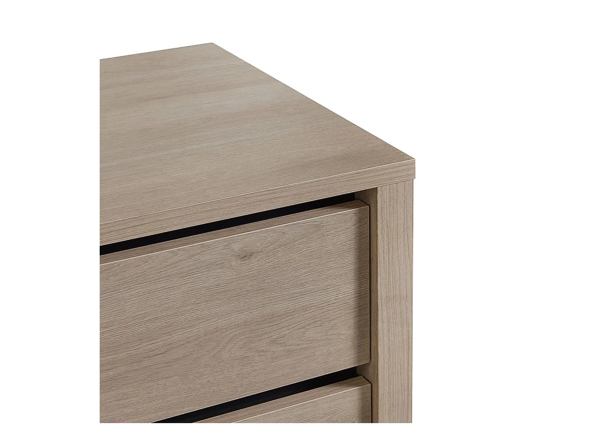 Buffet 2 portes 3 tiroirs aspect bois finition Urban Oak - BONNIE