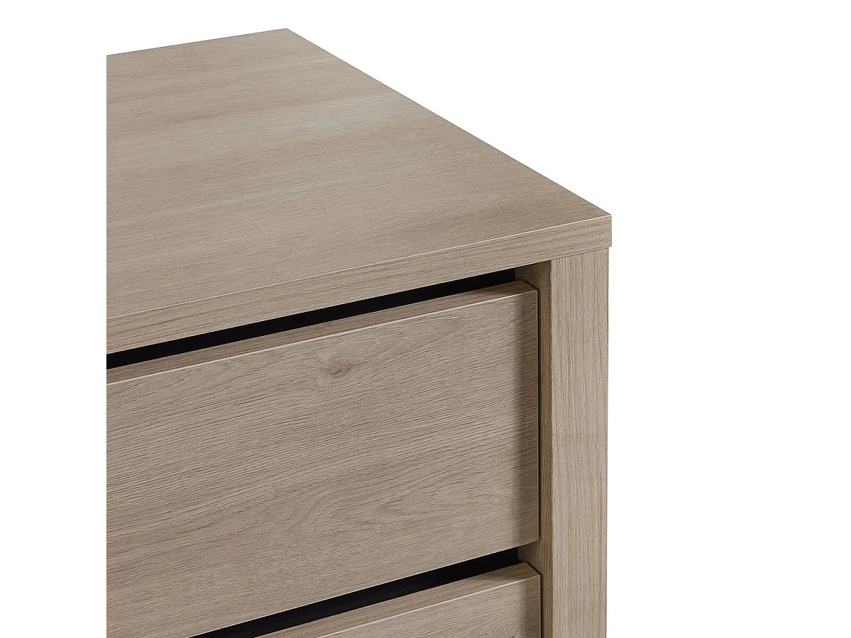 Buffet 2 portes 3 tiroirs aspect bois finition Urban Oak - BONNIE