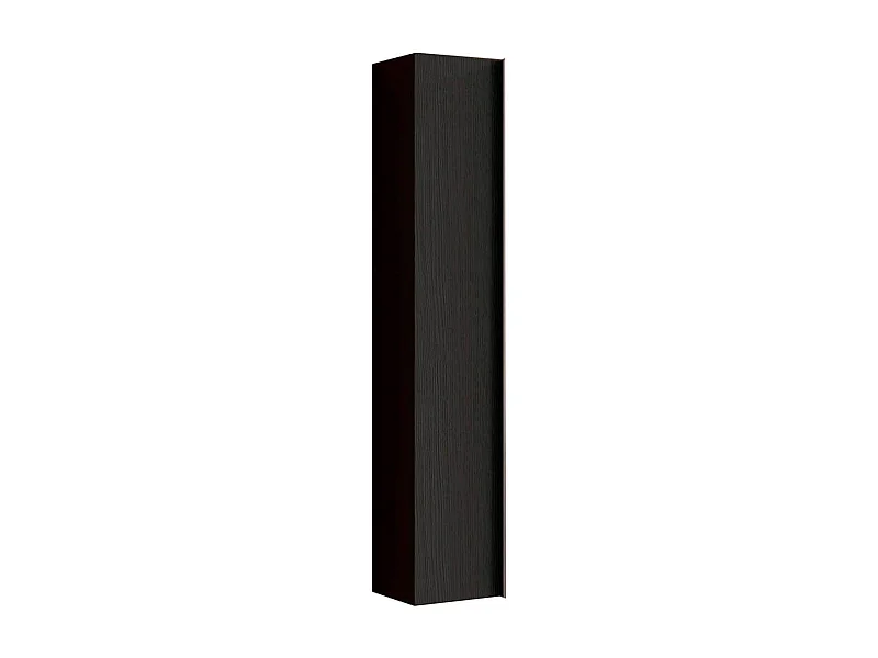 Colonne murale suspendue 1 porte aspect bois finition noir - TERAS