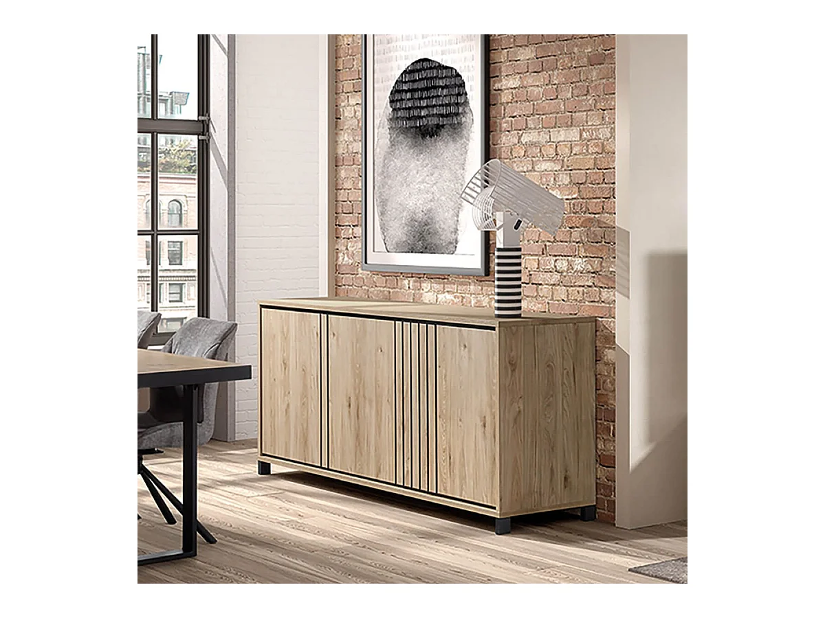 Ensemble séjour buffet + table basse + meuble TV Aspect bois - ANTHONY