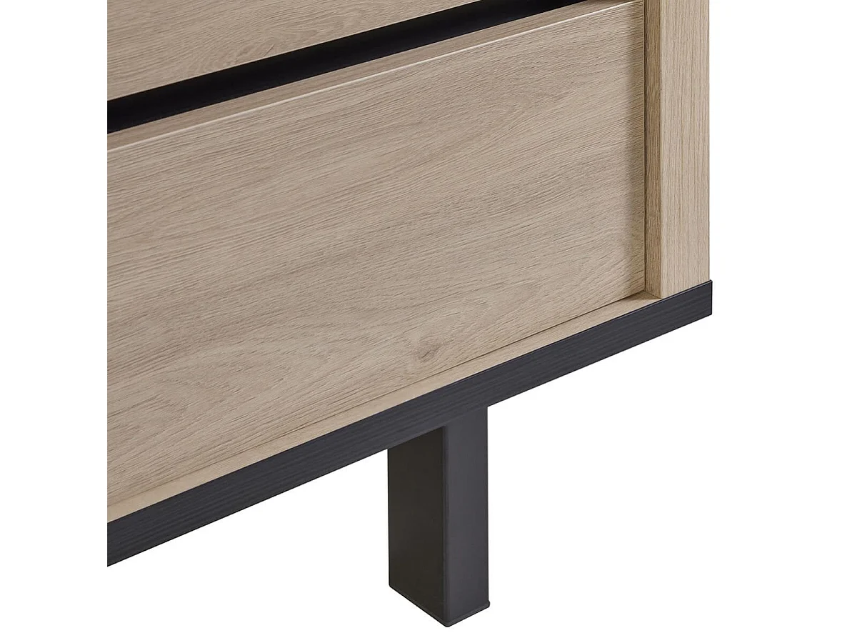 Ensemble séjour table repas 230cm + buffet aspect bois finition Urban Oak - BONNIE