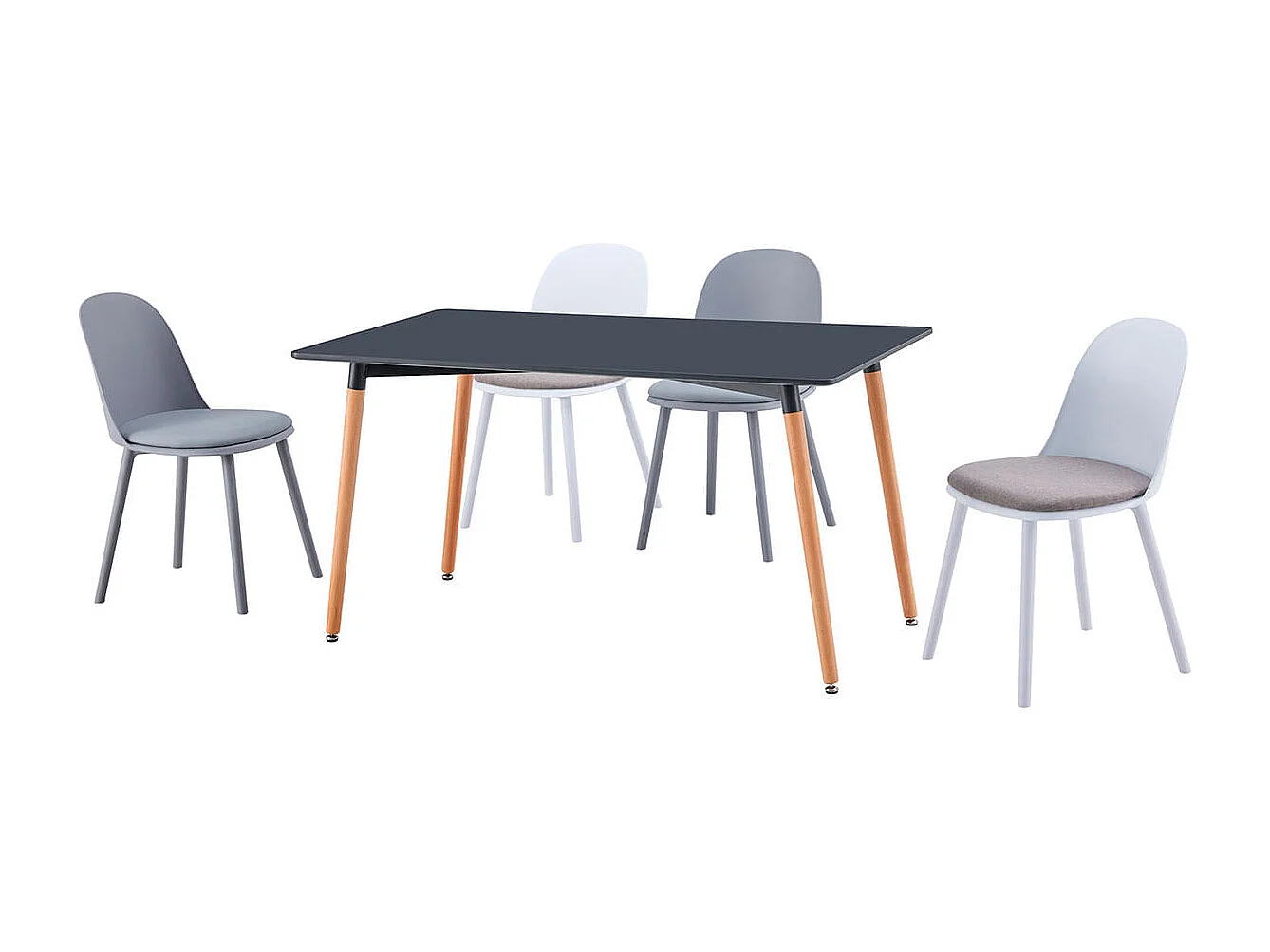 Mesa de comedor Nordika rectangular gris 74,5x120x80 cm Adec